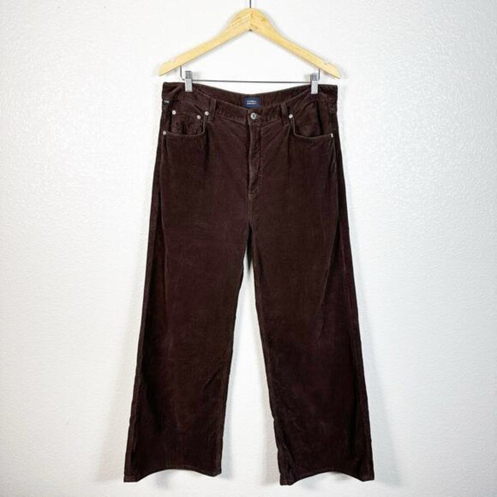 Citizens of Humanity Paloma Baggy Wide Leg‎ Corduroy Pants Chocolate Brown 32